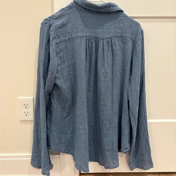 Anthropologie Textured Blue Blouse - Picture 5 of 5